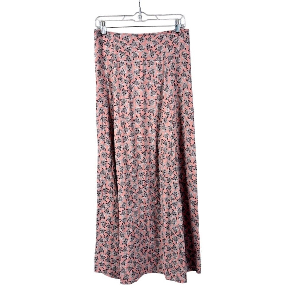 Antix Skirt Womens Size M Pink Owl Print A-Line Maxi
